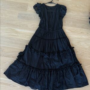 J crew Black Ruffled Dress